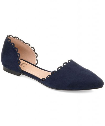 Women's Jezlin Scalloped Flats Blue $33.60 Shoes
