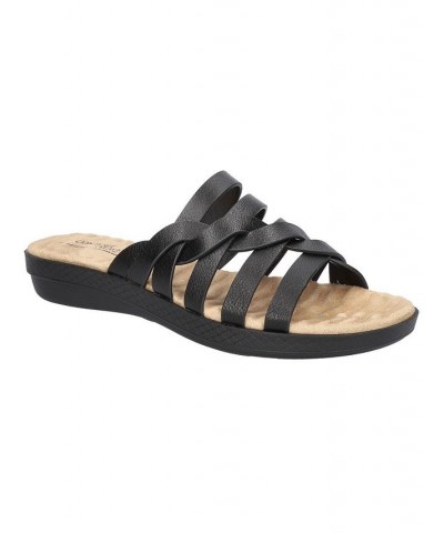 Women's Comfort Wave Sheri Slide Sandals Black $27.95 Shoes