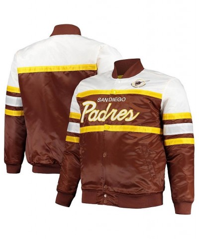 Men's Brown, Gold San Diego Padres Big and Tall Coaches Satin Full-Snap Jacket $69.75 Jackets