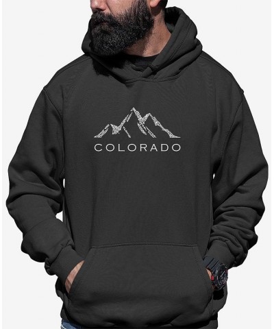 Men's Colorado Ski Towns Word Art Long Sleeve Hooded Sweatshirt Gray $27.00 Sweatshirt