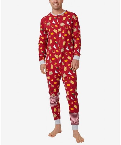 Men's Long Sleeve All-In-One Licensed Onesie Red $34.40 Pajama