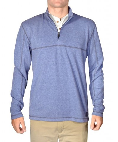 Men's Stretch Quarter-Zip Long-Sleeve Topstitched Sweater PD07 $42.07 Sweaters