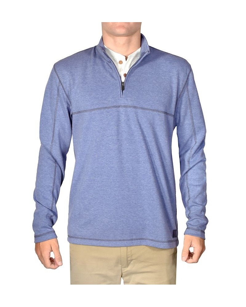 Men's Stretch Quarter-Zip Long-Sleeve Topstitched Sweater PD07 $42.07 Sweaters