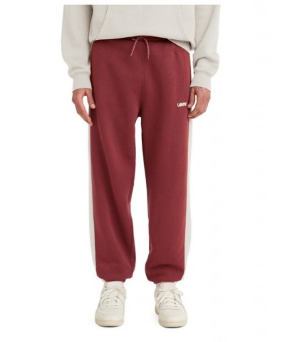 Men's Relaxed Fit Varsity Joggers Red $12.11 Pants