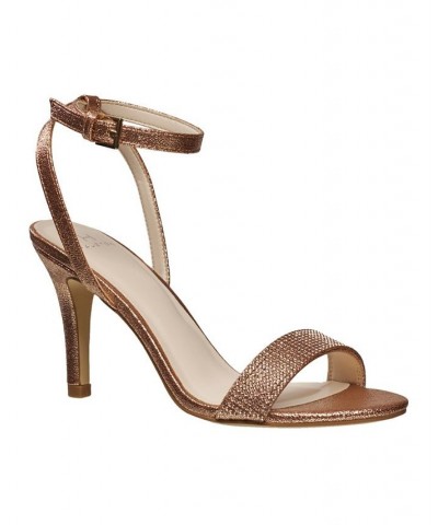 Women's Party Pointed Ankle Strap Sandals Gold $49.68 Shoes