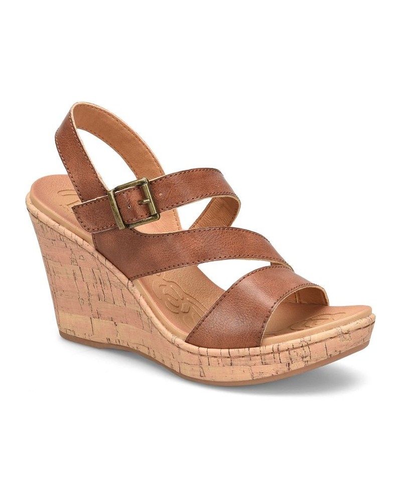 Women's Schirra Comfort Wedge Sandals Tan/Beige $51.45 Shoes