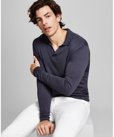 Men's Polo V-Neck Sweater Blackened Pearl $28.71 Sweaters