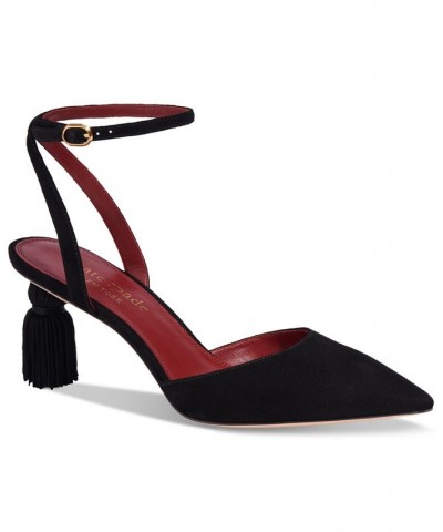 Women's Voila Pointed-Toe Ankle Strap Pumps Black $92.16 Shoes