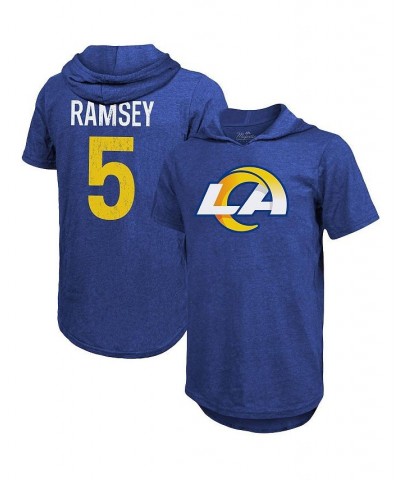 Men's Threads Jalen Ramsey Royal Los Angeles Rams Player Name and Number Tri-Blend Hoodie T-shirt $26.51 T-Shirts