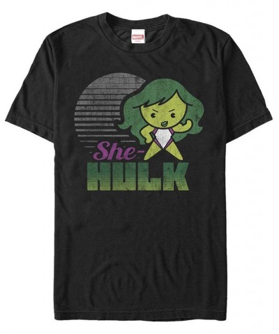 Men's She Hulk Kawaii Short Sleeve Crew T-shirt Black $15.75 T-Shirts