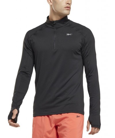 Men's Running Quarter-Zip Long-Sleeve Top Black $36.00 Sweatshirt