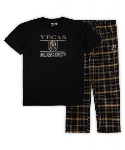 Men's Black Vegas Golden Knights Big and Tall Lodge T-shirt and Pants Sleep Set $22.56 Pajama