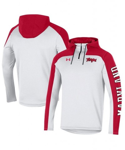 Men's White Maryland Terrapins Throwback Special Game Quarter-Zip Pullover Hoodie $51.70 Sweatshirt