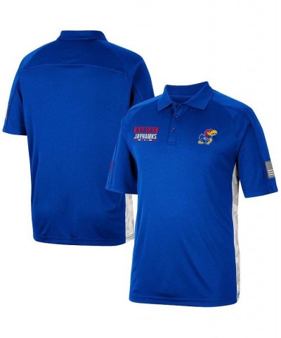 Men's Royal Kansas Jayhawks OHT Military-Inspired Appreciation Snow Camo Polo Shirt $33.59 Polo Shirts