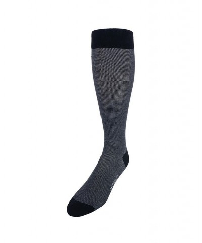 Noah Nail head Design Over The Calf Mercerized Cotton Socks Black $18.24 Socks