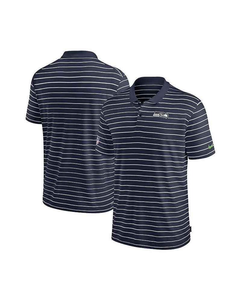 Men's College Navy Seattle Seahawks Sideline Lock Up Victory Performance Polo Shirt $39.20 Polo Shirts