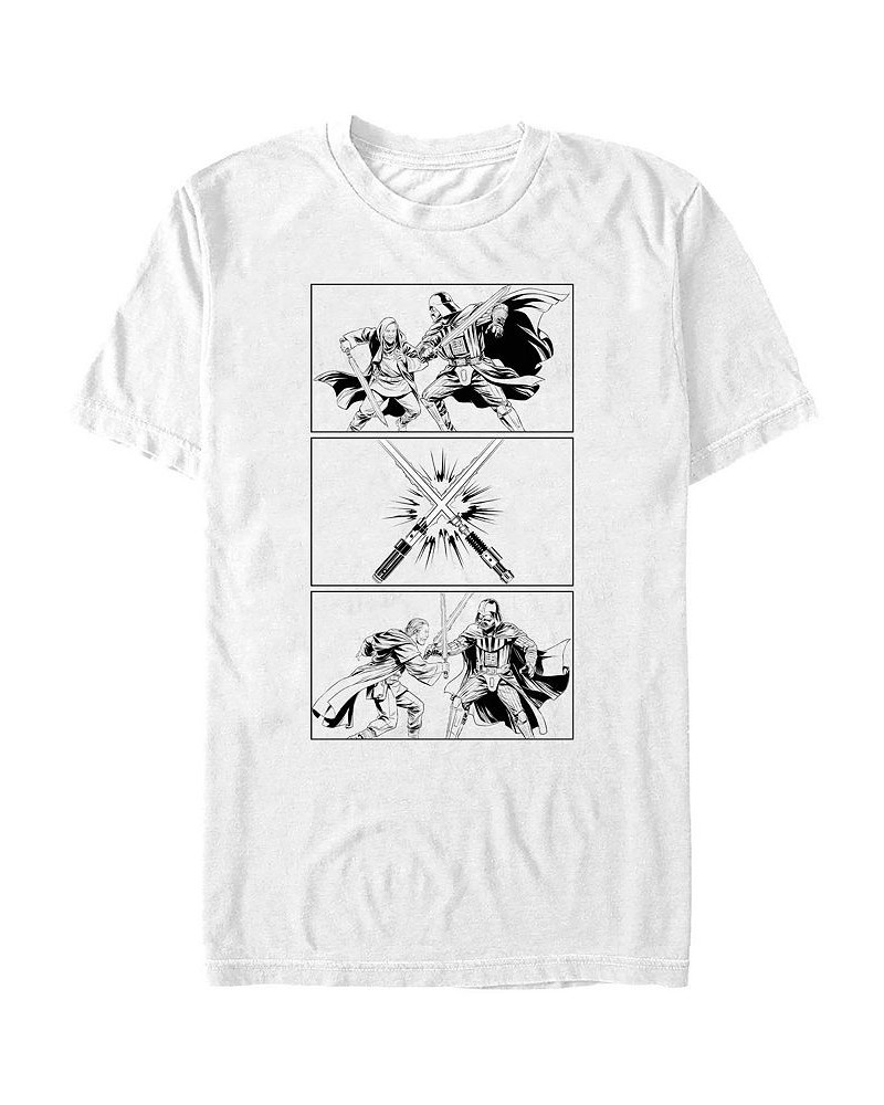 Men's Star Wars Obi Wan Kenobi Three Stack T-shirt White $19.59 T-Shirts
