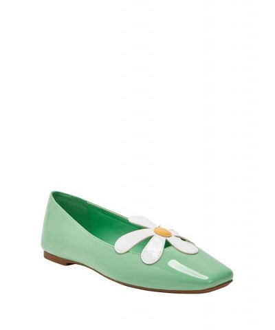 Women's The Evie Daisy Slip-On Flats Green $52.47 Shoes