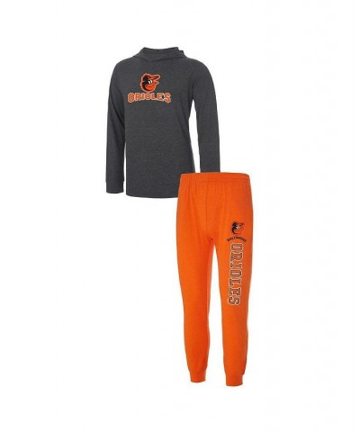 Men's Orange and Charcoal Baltimore Orioles Meter Hoodie and Joggers Set $49.49 Pajama