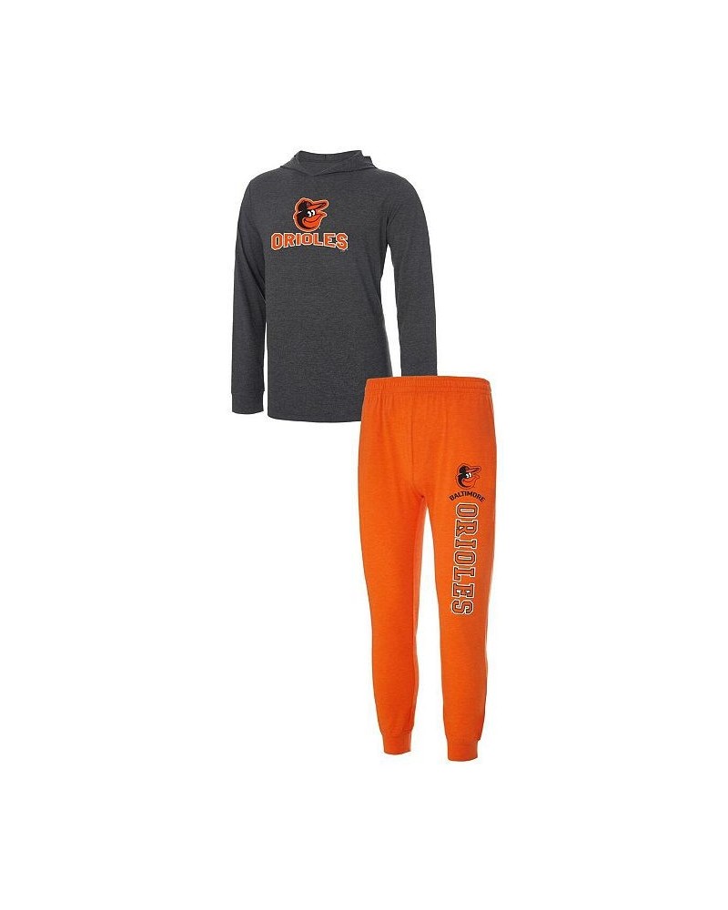 Men's Orange and Charcoal Baltimore Orioles Meter Hoodie and Joggers Set $49.49 Pajama