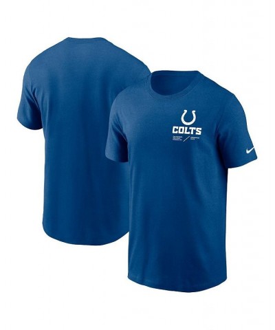 Men's Royal Indianapolis Colts Infograph Lockup Performance T-shirt $26.99 T-Shirts
