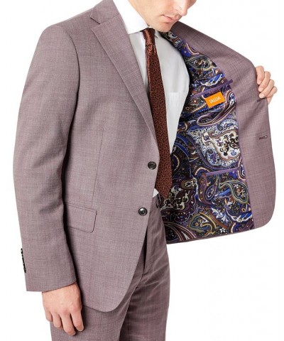 Men's Slim-Fit Berry Stripe Wool Suit Jacket Purple $191.40 Suits