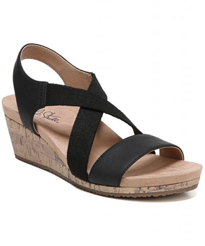 Mexico Wedge Sandals Black $32.00 Shoes