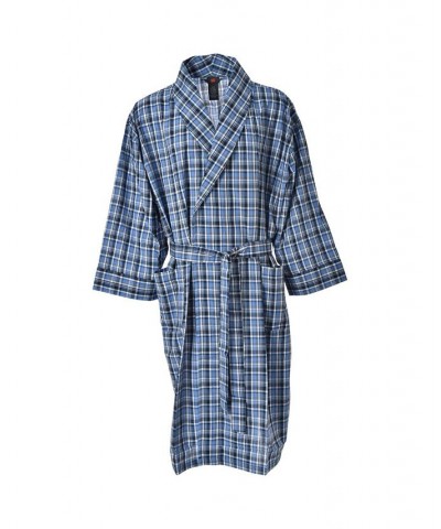 Hanes Men's Big and Tall Woven Shawl Robe Blue Plaid $14.80 Pajama