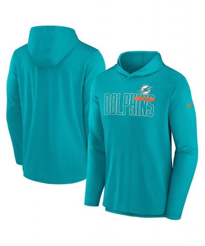 Men's Aqua Miami Dolphins Performance Team Pullover Hoodie $34.50 Sweatshirt