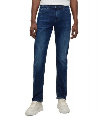 BOSS Men's Dark-Blue Supreme-Movement Denim Slim-Fit Jeans Blue $58.80 Jeans