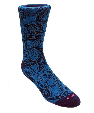 Men's Large Paisley Dress Sock Blue $14.70 Socks