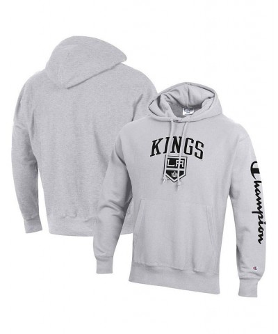Men's Heather Gray Los Angeles Kings Reverse Weave Pullover Hoodie $51.83 Sweatshirt