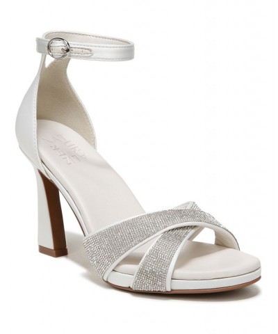 Lizbeth2 Ankle Strap Sandals Satin Pearl/Silver Satin/Stones $63.00 Shoes