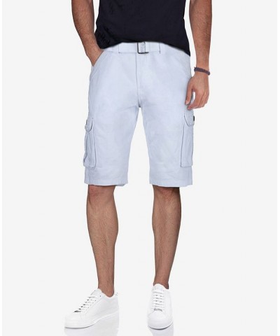 Men's Belted Twill Tape Cargo Shorts White $25.58 Shorts
