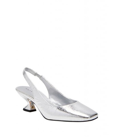 Women's The Laterr Slip-On Sling Back Pumps Silver $49.68 Shoes