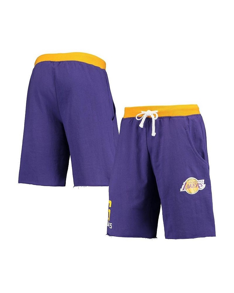 Men's LeBron James Purple Los Angeles Lakers Name and Number French Terry Shorts $16.56 Shorts