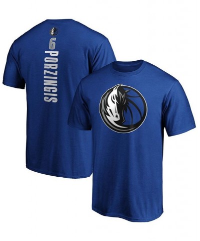 Men's Kristaps Porzingis Blue Dallas Mavericks Team Playmaker Name and Number T-shirt $20.39 T-Shirts