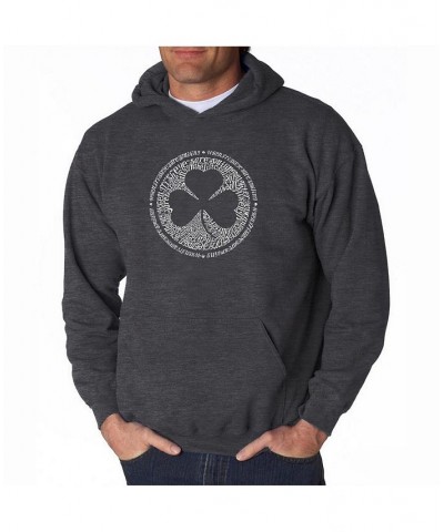 Men's Word Art Hoodie - Irish Eyes Clover Gray $25.20 Sweatshirt