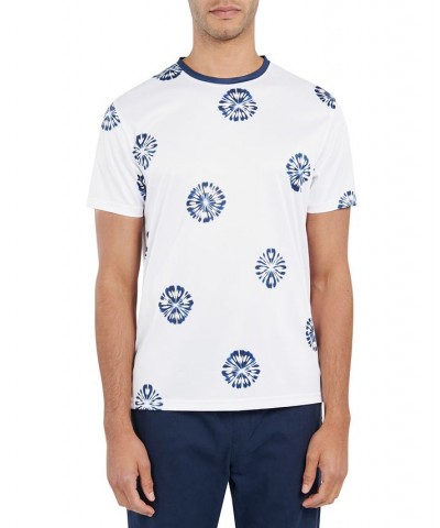 Men's Slim-Fit Abstract Floral Graphic Performance T-Shirt Multi $22.77 T-Shirts