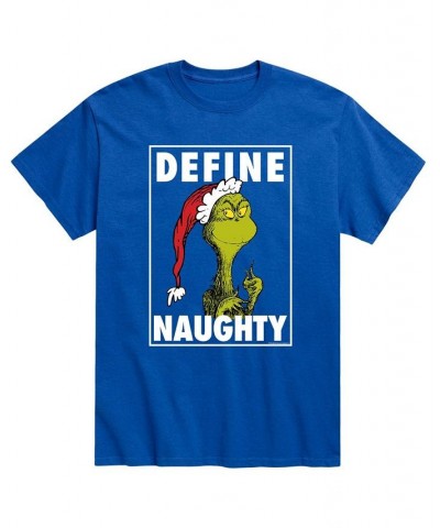 Men's Dr. Seuss The Grinch Define Naughty T-shirt Blue $15.75 T-Shirts
