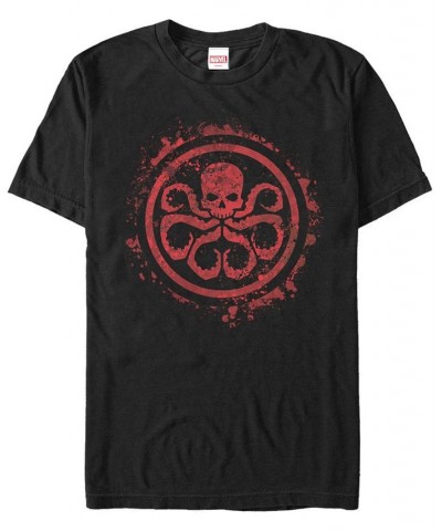 Marvel Men's Hydra Red Paint Splatter Chest Logo Short Sleeve T-Shirt Black $16.80 T-Shirts