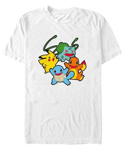 Men's Classic Pokemon Group Short Sleeve T-shirt White $19.24 T-Shirts